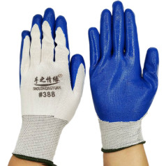 Găng tay sợi dệt kim phủ sơn xanh 388 45g, 47g T133
