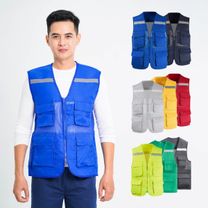 Áo bảo hộ gile phản quang phối lưới cao cấp AV33