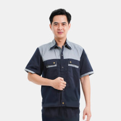 Quần áo bảo hộ lao động Evinz AV25 thời trang cho kỹ sư, kỹ thuật ngắn tay