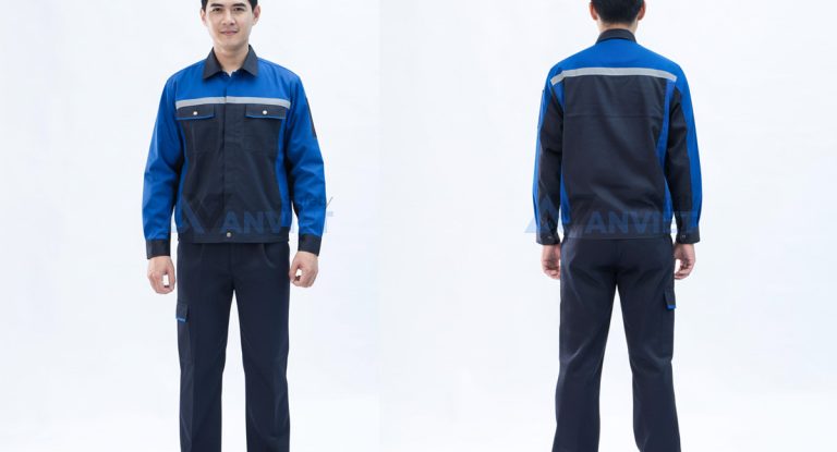 Quần áo bảo hộ lao động Evinz AV61 tay dài, chống bám bẩn cho kỹ sư, kỹ thuật, Size M - Vải kaki liên doanh